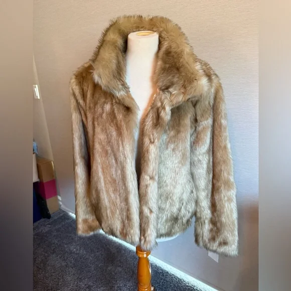 Something Navy Plush Teddy Jacket in Light Brown - Picture 1 of 6